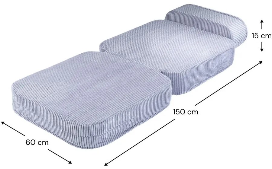 Kék kordbársony gyerek fotel Flip – Wigiwama