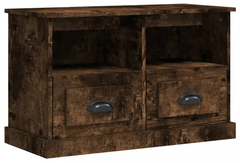 füstös tölgy színű szerelt fa TV-szekrény 80 x 35 x 50 cm