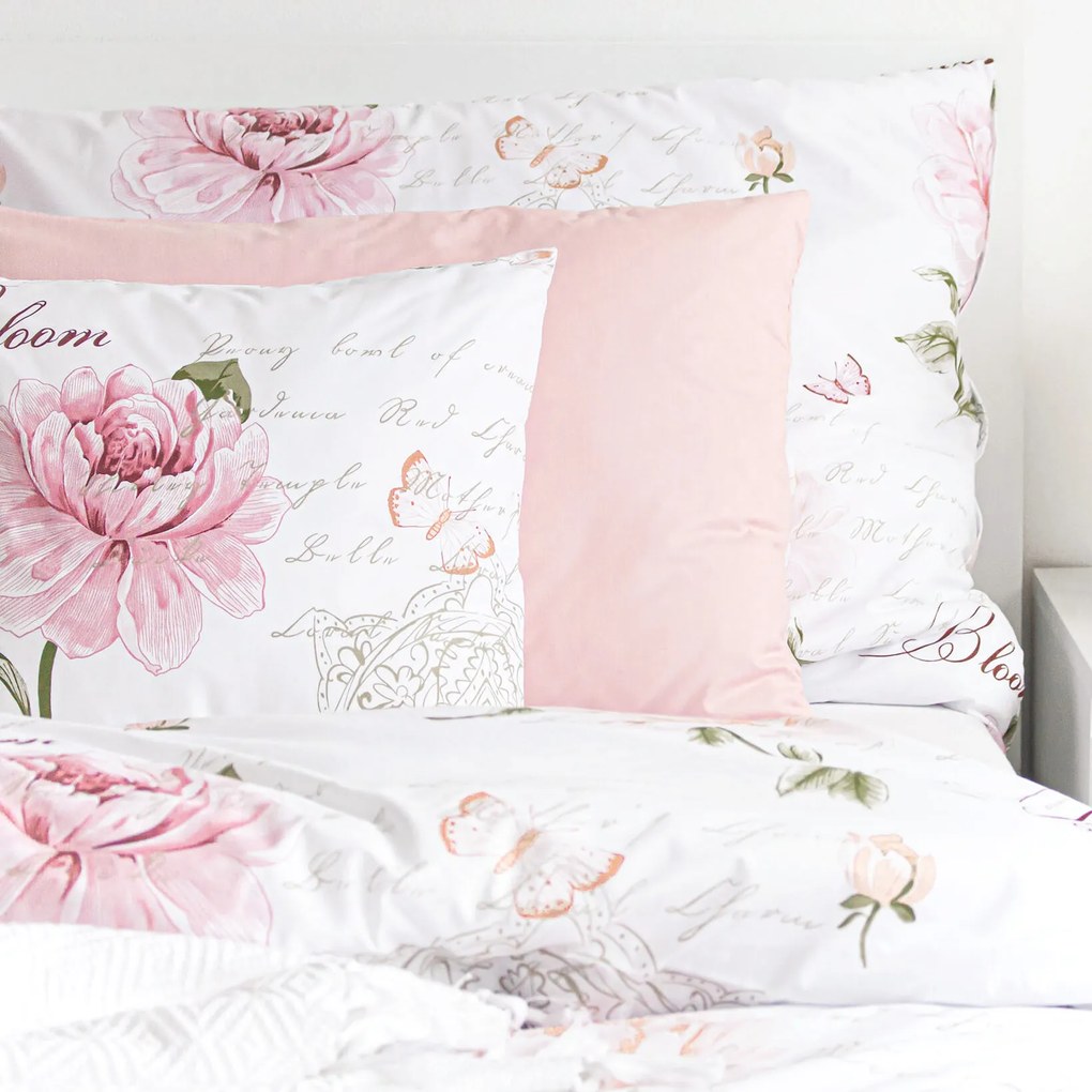 Goldea pamut ágyneműhuzat - pünkösdirózsa mintás 140 x 220 és 70 x 90 cm