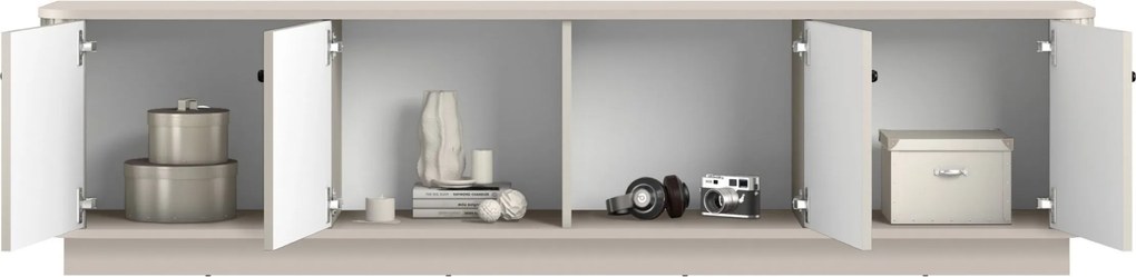 Vesper 4D TV-szekrény 187 cm talapzaton - kasmír / fekete fogantyúk