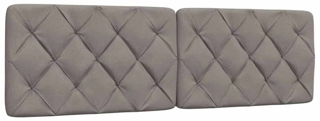 tópszínű szövet ágykeret LED-ekkel matrac nélkül 160 x 200 cm