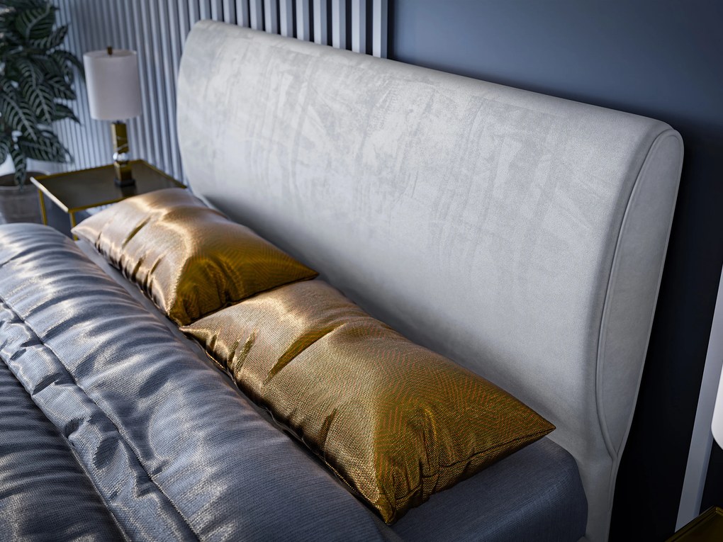 Franciaágy Boxspring 140 cm Simoon (világosszürke) (matraccal és tárolóhellyel). 1043450