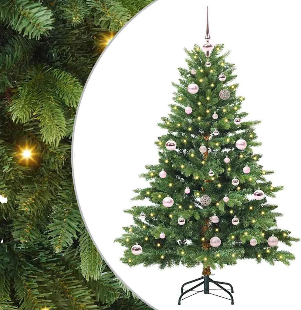 vidaXL Mű karácsonyfa 150 LED-del állvánnyal Zöld 150 cm PE és PVC