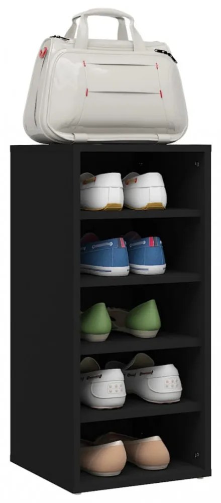 vidaX fekete forgácslap cipősszekrény 31,5 x 35 x 70 cm