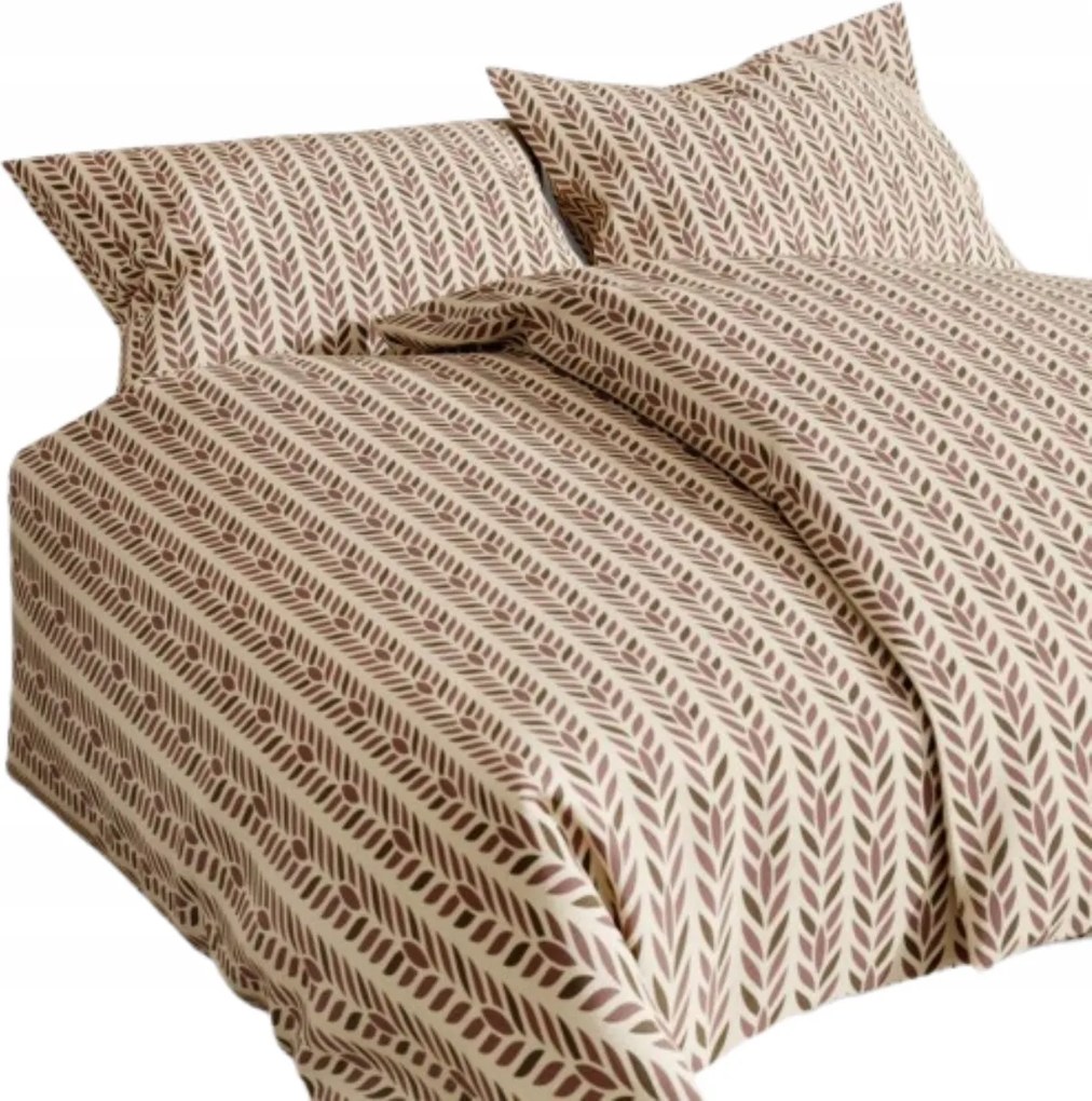 Pamut ágyneműhuzat Kalász 220x200 bézs barna kalászos