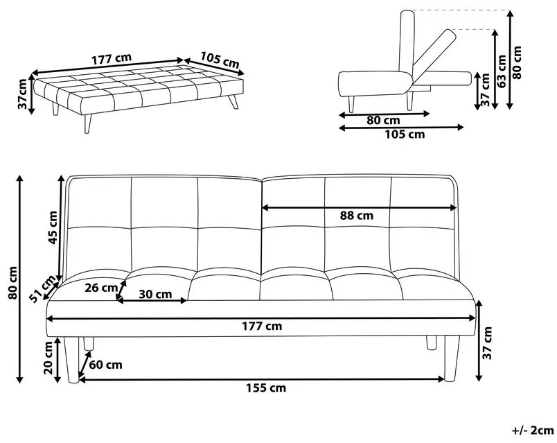 Háromszemélyes kanapé Sunds (olivazöld). 1008933
