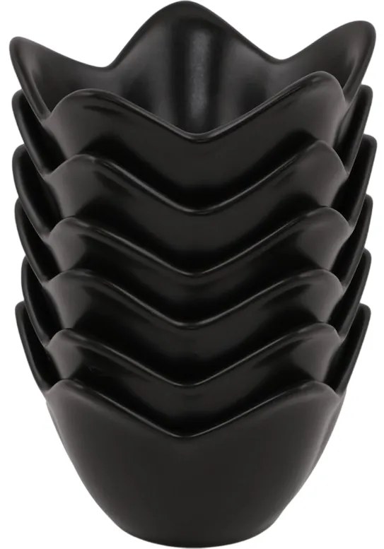 6 darab Lotus kerámia tál 11,8 cm, fekete