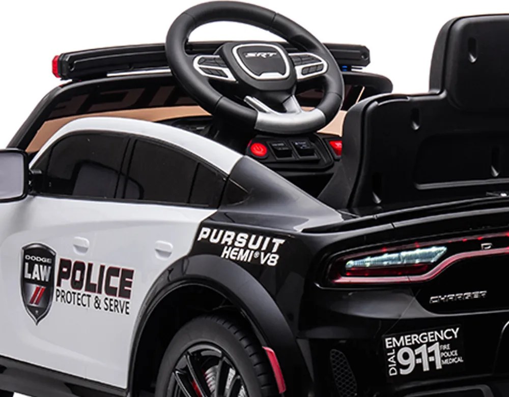 Elektromos Dodge rendőrautó fekete