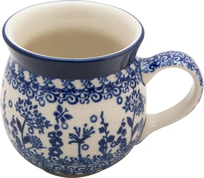 Cseh Bögre Hordó 220 ml Művészi kerámia Bolesławiec 2895 Virágok