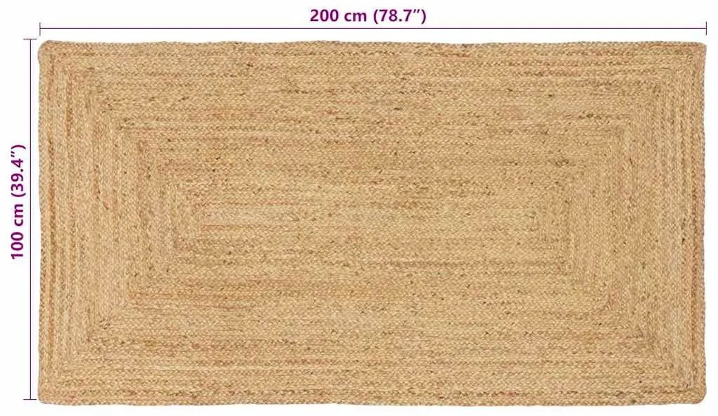 Szőnyeg Bézs 100 x 200 cm Juta