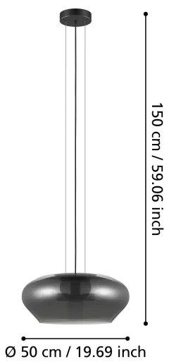 Eglo 39658 - Csillár zsinóron PRIORAT 3xE27/20W/230V