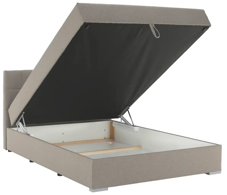 Boxspring típusú ágy 140x200, szürkésbarna taupe, FERATA TV KOMFORT