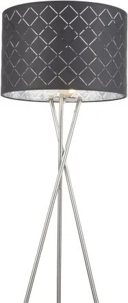 Globo 15228S1 Állólámpa textil ,fekete-ezüst,kábel 1,8 m, Schalter, ø: 620, H:1600, exkl. 1xE27 60W 230V