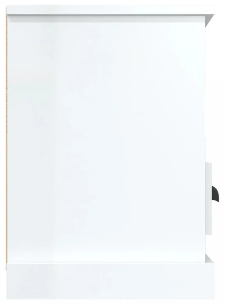 fehér magasfényű szerelt fa TV-szekrény 100x35x50 cm
