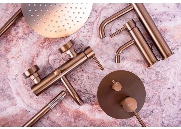 REA-B1112 - Mosdócsaptelep LUNGO 16,5 cm szálcsiszolt réz