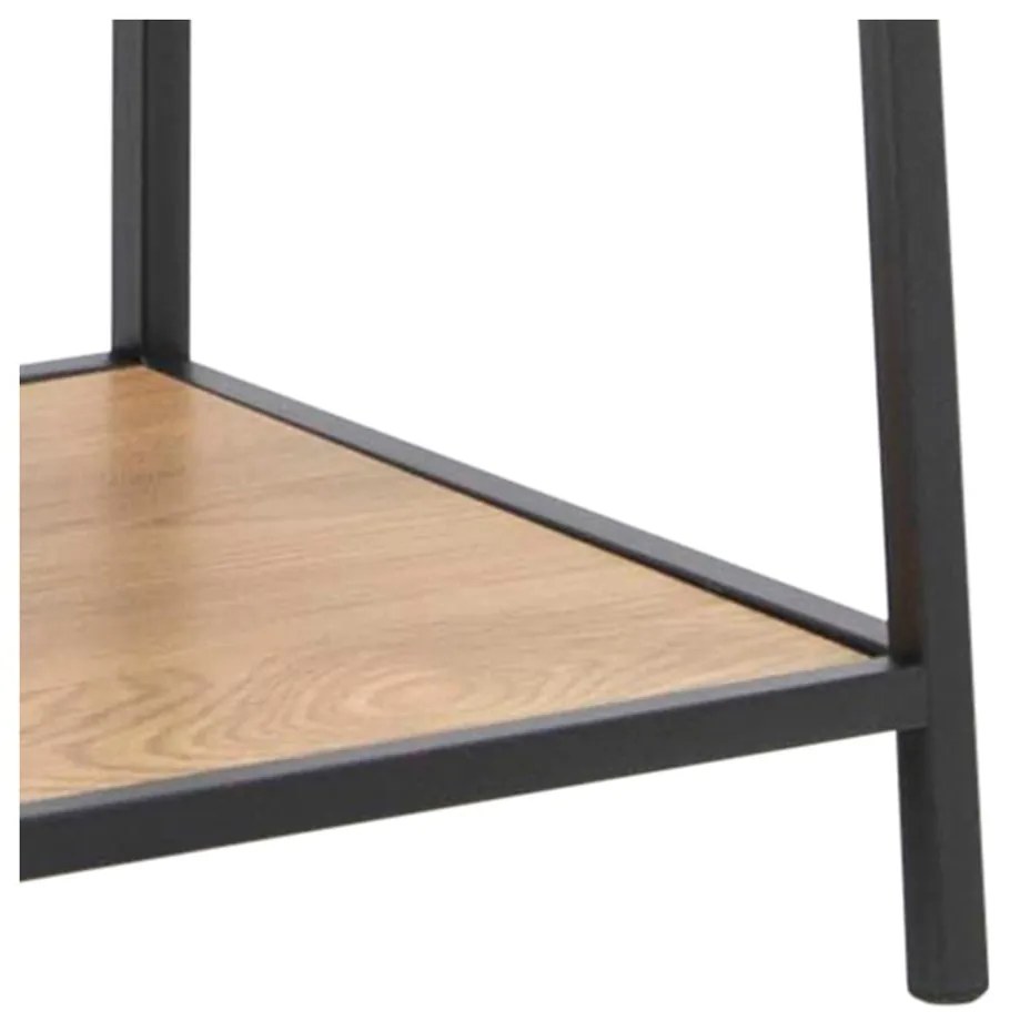 Fekete-natúr színű polcos állvány tölgyfa dekorral 77x175 cm Seaford – Actona