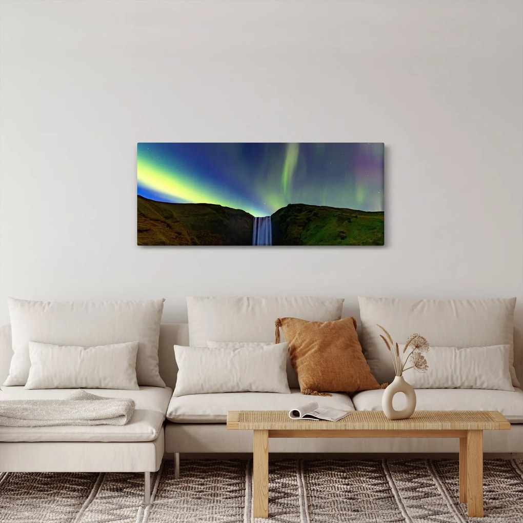 Kép - Aurora Borealis Izlandon (120x50 cm)