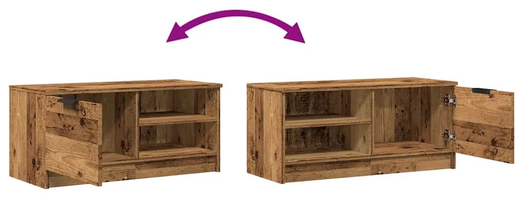 TV szekrény Régi fa 80x35x36,5 cm Gépelt fa