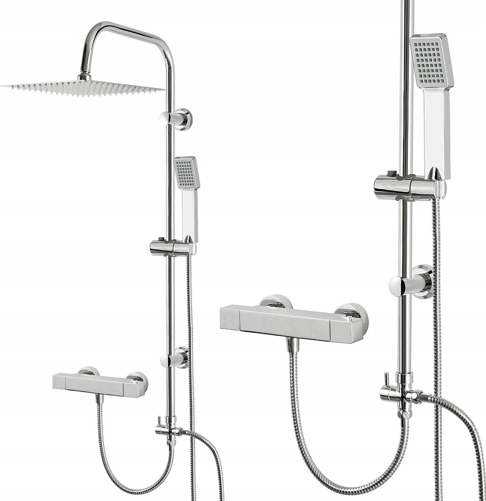 Zuhanyszett Króm Zuhanykabinhoz Esőztető Csapteleppel 30CM