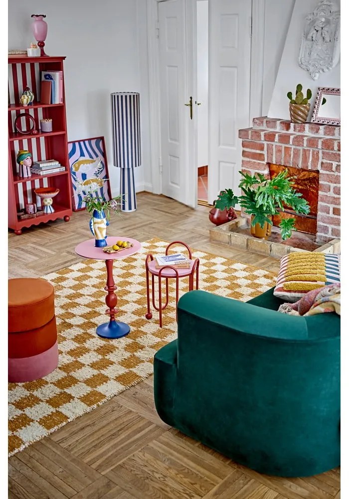 Bézs-borostyán színű pamut szőnyeg 140x200 cm Chola – Bloomingville