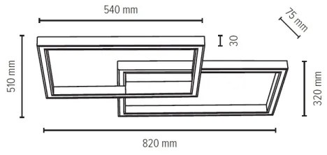 Spot-Light 91402274 - LED dimmelhető lámpatest RAMME LED/48W/230V + távirányító matt tölgy