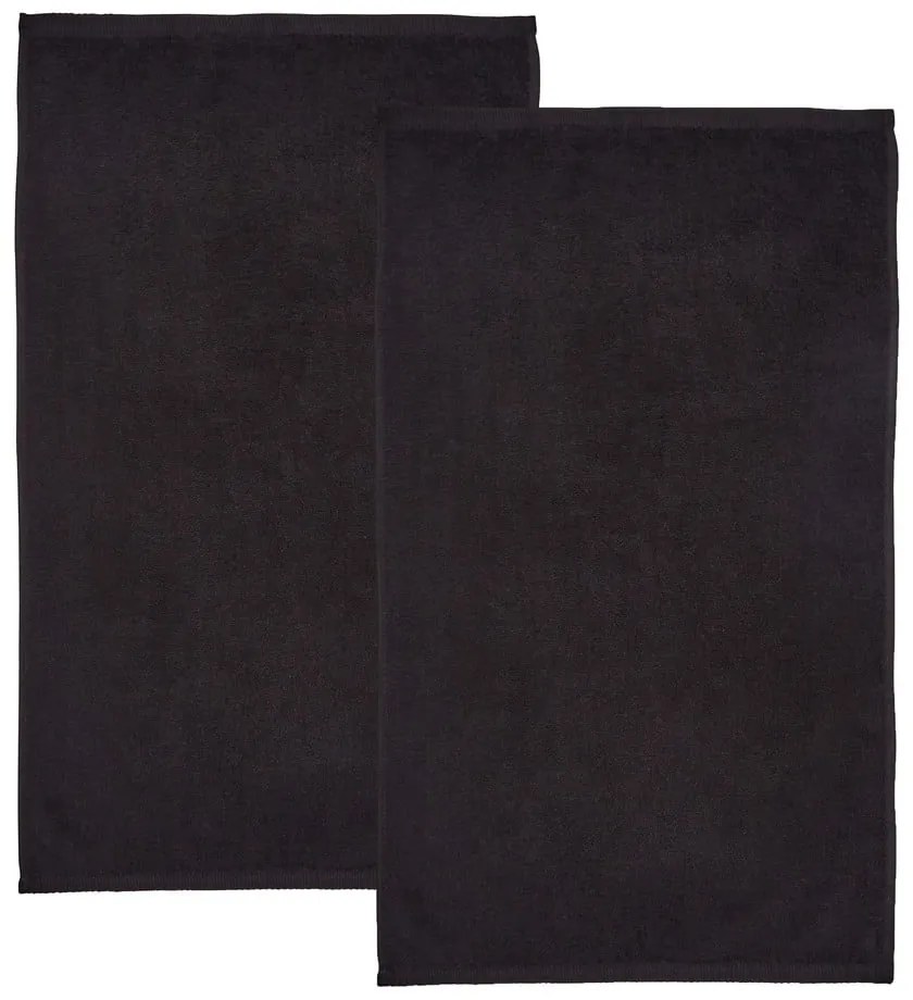 Fekete gyorsan száradó frottír pamut fürdőlepedő szett 2 db-os 90x140 cm Quick Dry – Catherine Lansfield