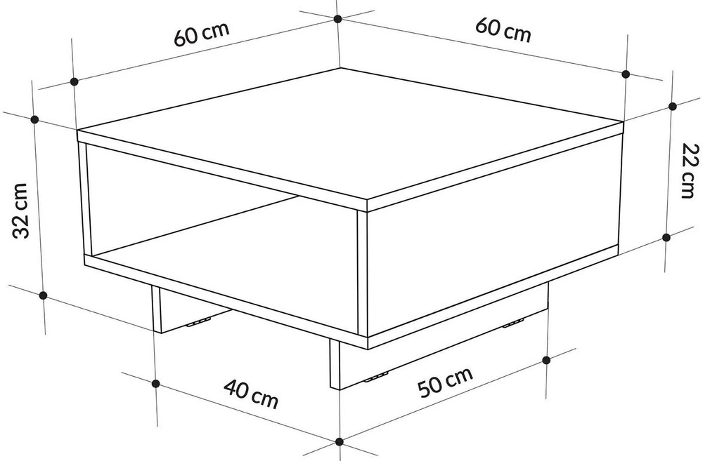 Dohányzóasztal Hola - Anthracite