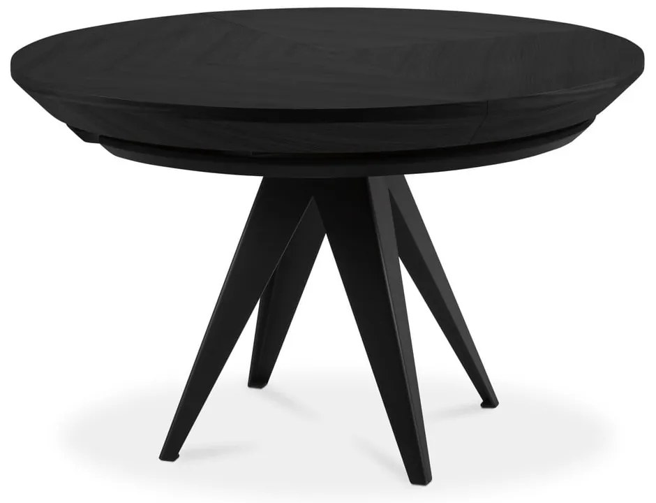 Kerek bővíthető étkezőasztal fekete asztallappal hosszabbító asztallappal ø 120 cm Magnus – Windsor &amp; Co Sofas