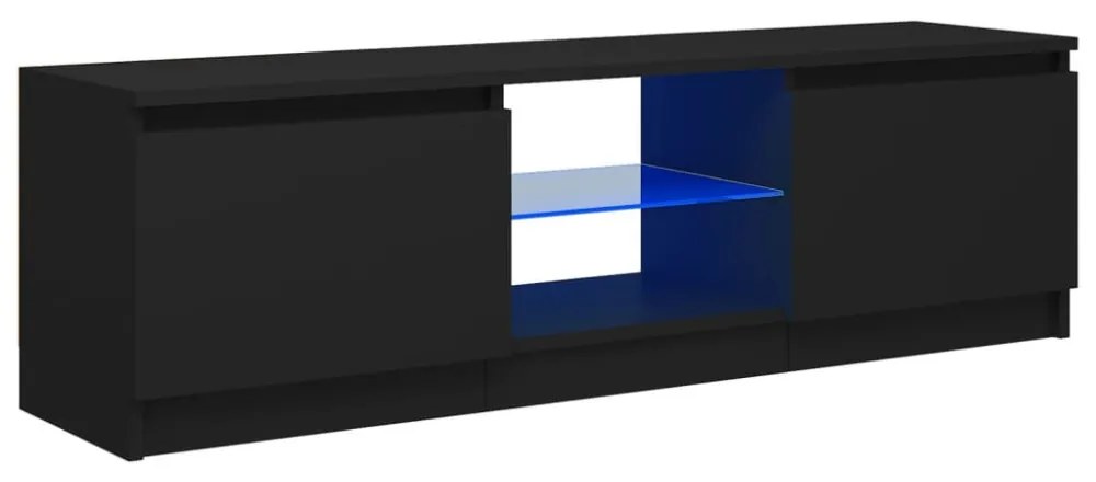fekete TV-szekrény LED lámpákkal 120 x 30 x 35,5 cm
