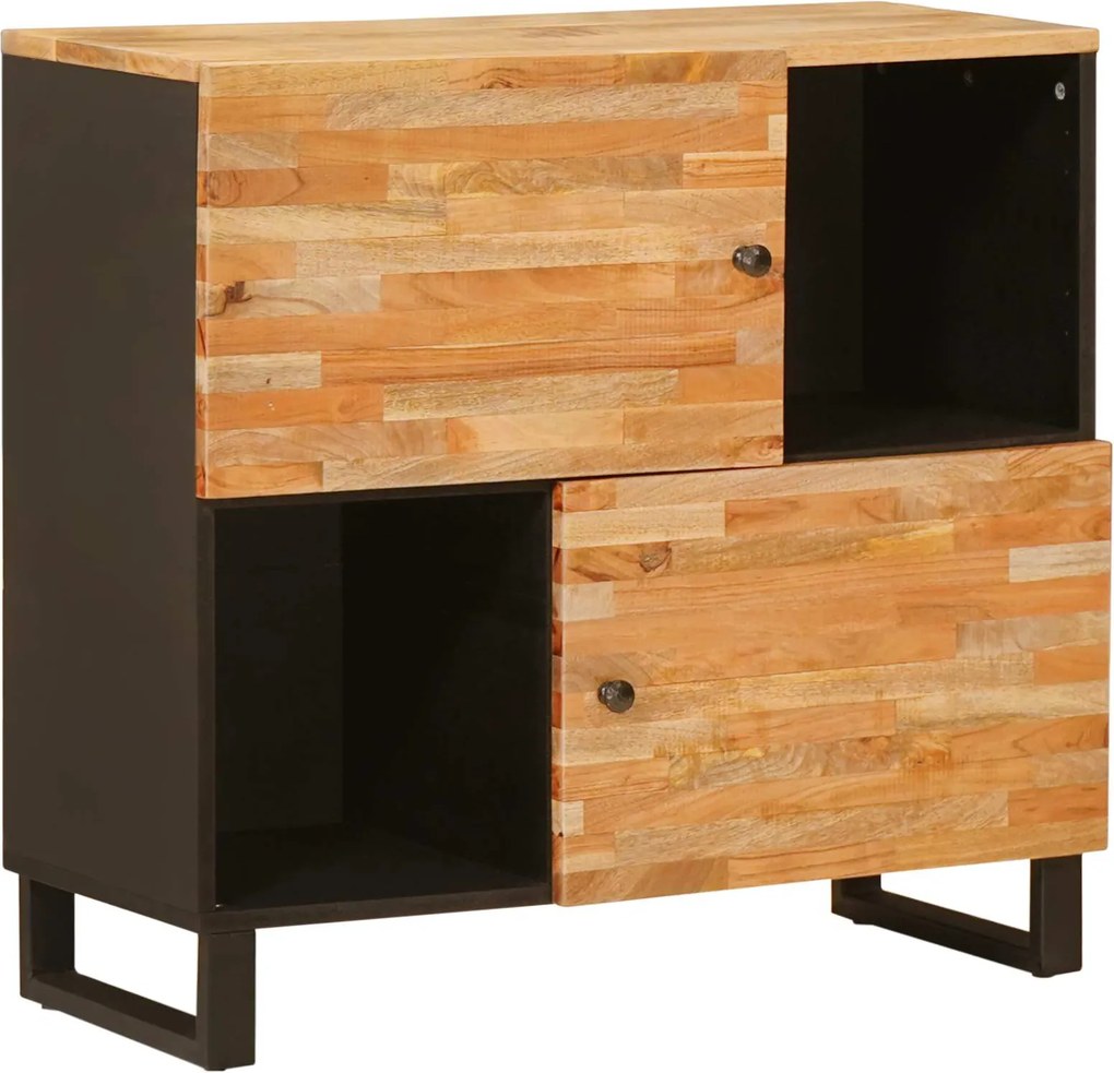 vidaXL Oldalsó szekrény tárolóval Barna 80 x 33 x 75 cm Tömör Mangófát