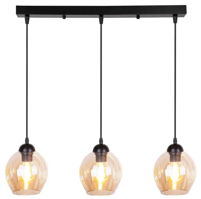 Fekete függőlámpa üveg búrával 14x70 cm Aspa – Candellux Lighting