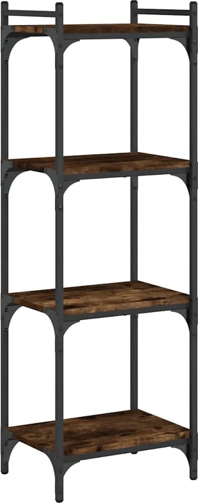 vidaXL 4 szintes füstös tölgy szerelt fa könyvespolc 40 x 30 x 120 cm