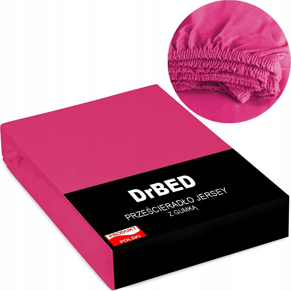 Gumis lepedő 180 x 200 Jersey Tapadó Puha Rózsaszín Lengyel