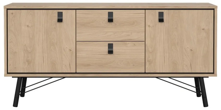Natúr színű komód tölgyfa dekorral 150x72x40 cm Ry – Tvilum