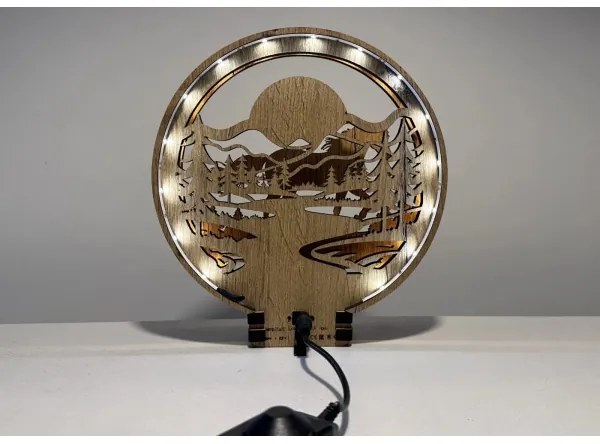 Li-Go 23598/DUB2 - LED Dimmelhető asztali dekoráció LED/12W/230V 20x22 cm tölgy