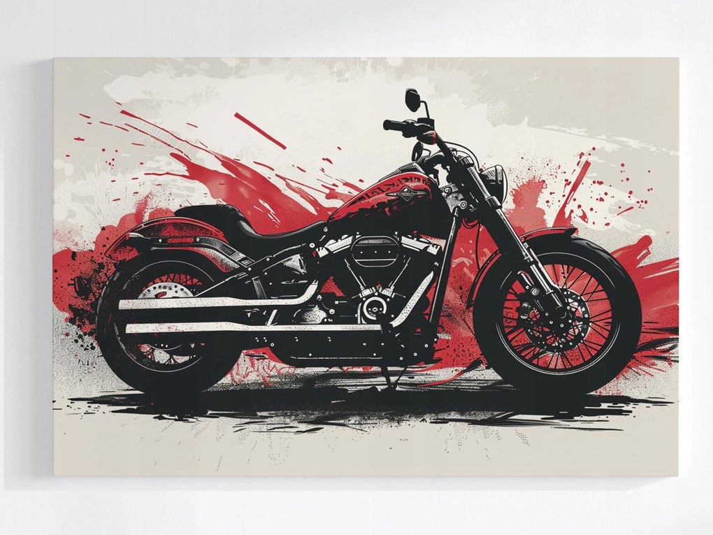 Poszter Motor Grafika Grunge Vintage Motorkerékpár Retro 120x80