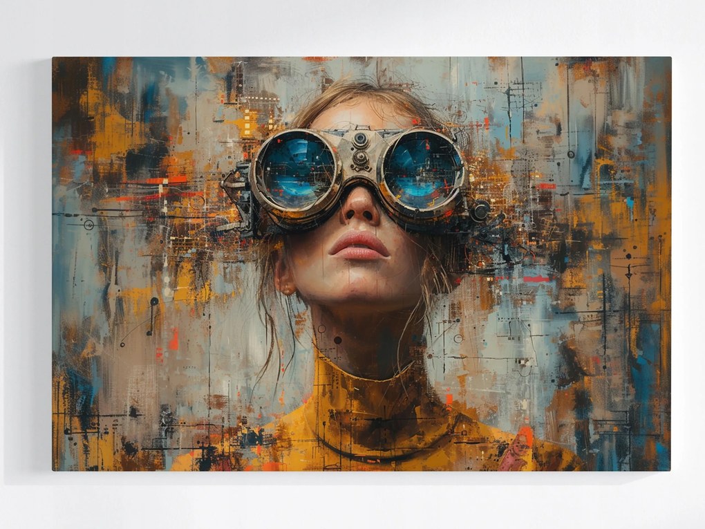 Poszter Női Portré Steampunk Urban Industrial 120x80