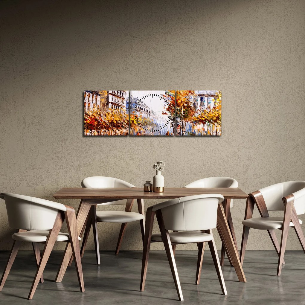 Kép - Utca Párizsban (órával) (90x30 cm)