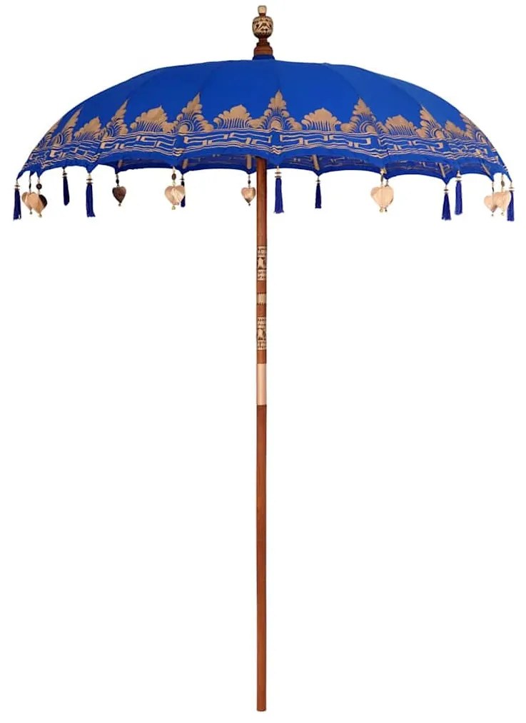 Balinéz Napernyő 260 Kék 180-190 cm Pamut és tömör fa
