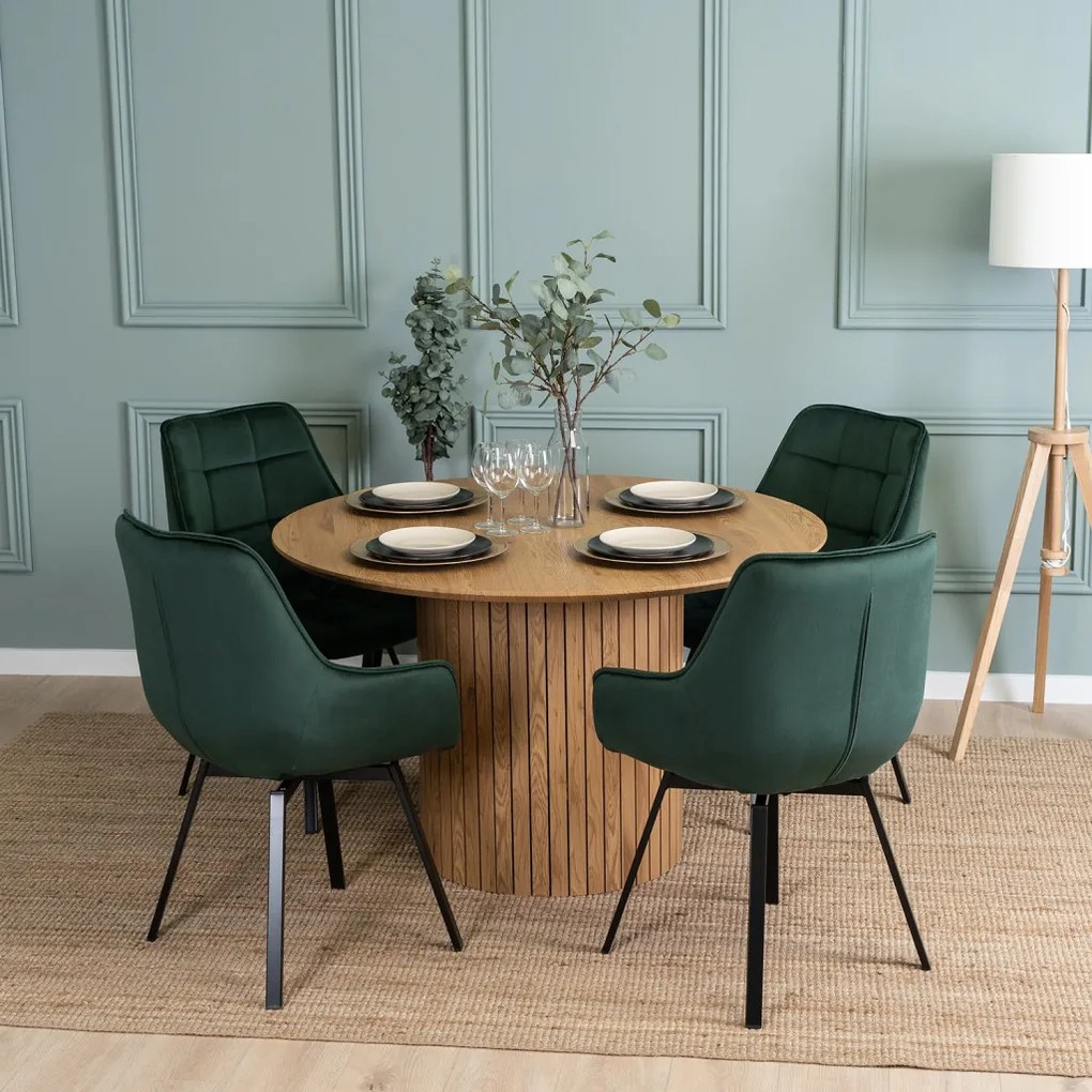 Forgószék zöld bársony kárpittal – LUNA