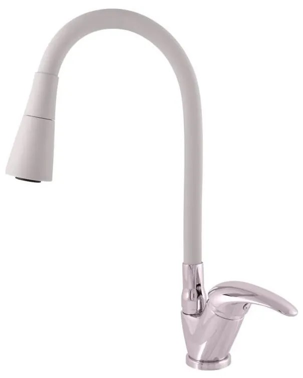 RAV Slezák SA006.0/13S - SAZAVA mosogató csaptelep 35,6 cm, szürke/fényes króm