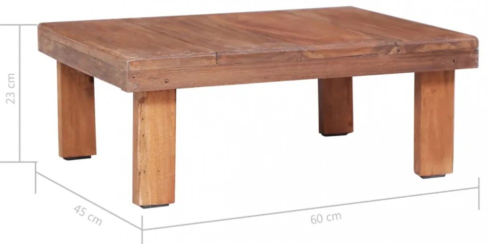 tömör mahagóni fa dohányzóasztal 60 x 45 x 23 cm