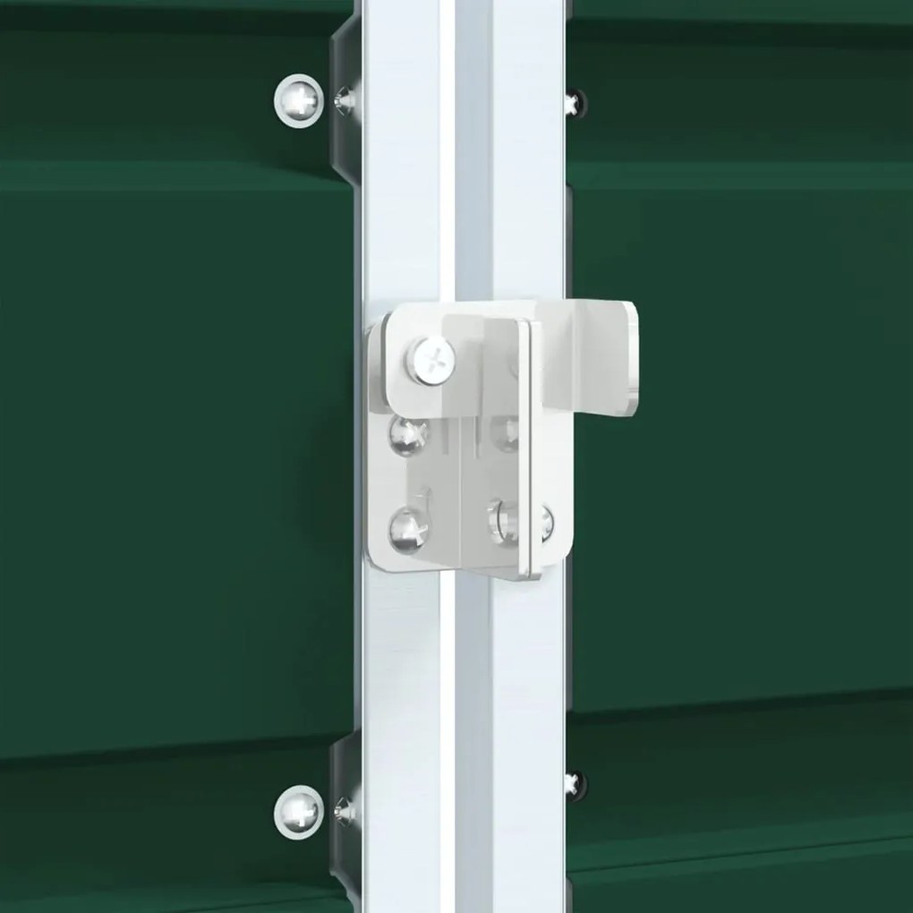 zöld acél kerekes szemetes tároló 3 szemeteskukához 216 x 81 x 115 cm