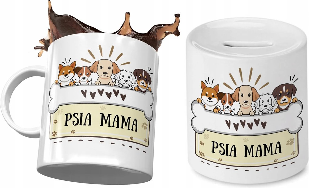 Kutyás bögre persely ajándék szett fényképes nyomtatással