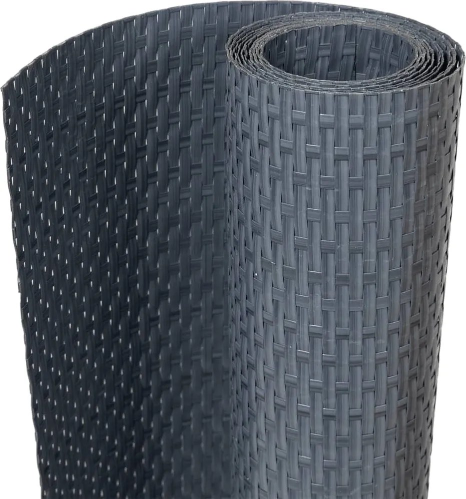 vidaXL 10 db antracitszürke polyrattan erkélyparaván 255 x 19 cm
