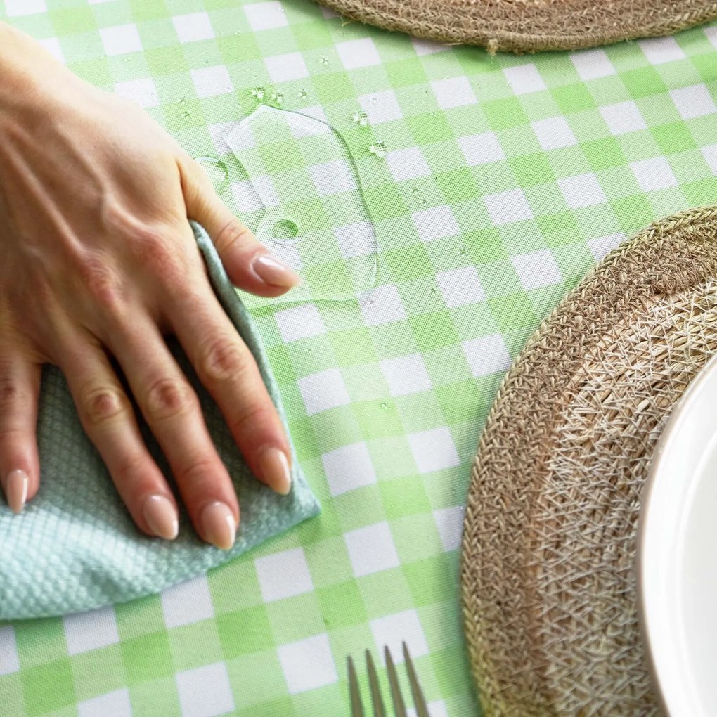 Goldea teflonos asztalterítő - zöld kockás 100 x 100 cm