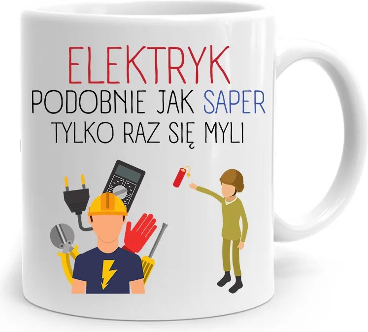 Ajándék Bögre Villanyszerelőnek Tűzszerészként, fényképes nyomtatással