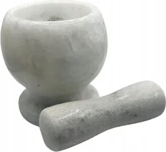 Nagy konyhai márvány mozsár fűszertörő