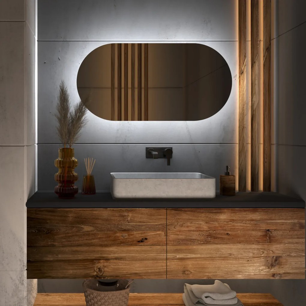 Atipikus tükör LED világítással G4