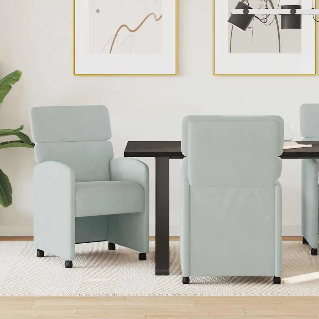 Kerekes Étkező Székek 2 pcs Világosszürke 58 x 65 x 98 cm